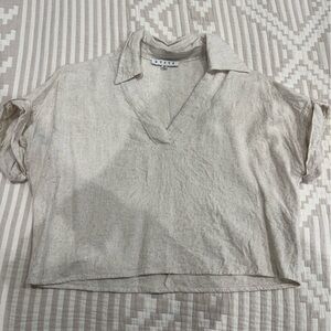 HYFVE Cream V-Neck Polo Shirt